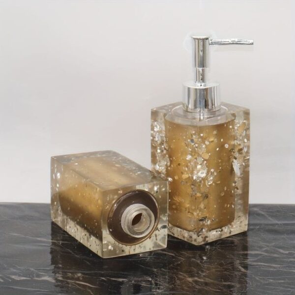 Square Resin Sparkling Soap Dispenser