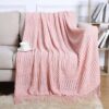 Luxurious Knitted Throw Blanket with Tassels