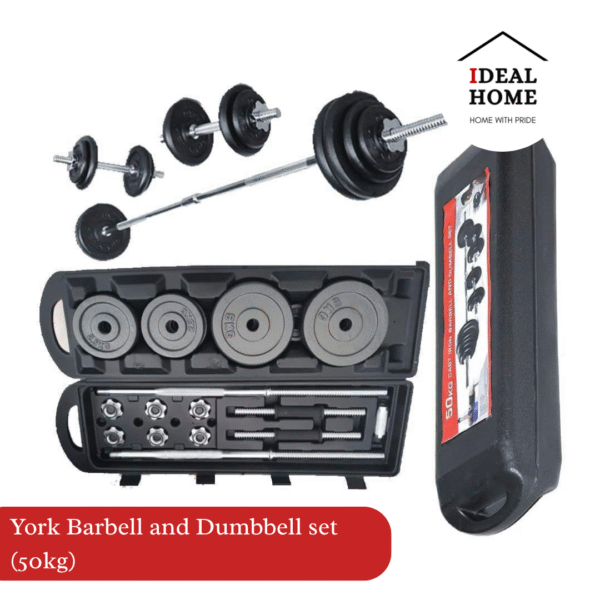 York 50kg Barbell and Dumbbell Set