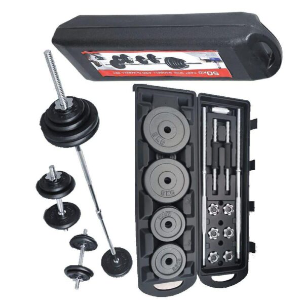 York 50kg Barbell and Dumbbell Set